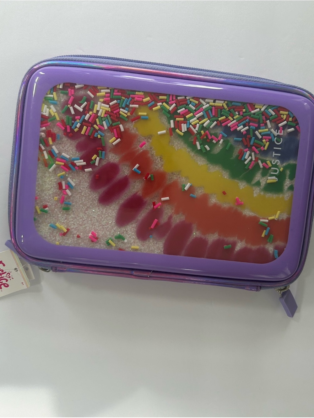 Justice Purple Sprinkle Rainbow Party Pouch